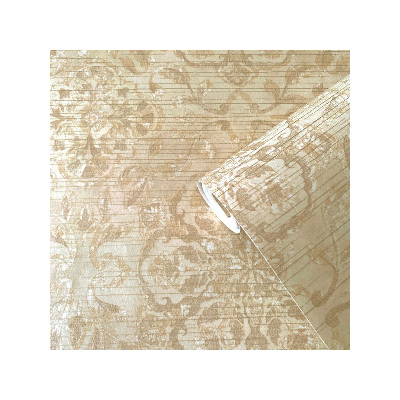 Elegance 10m x 53cm Metallic Wallpaper Roll, Beige