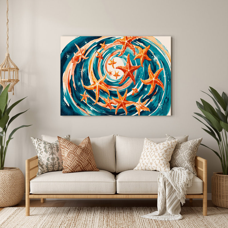 Nautique, étoile de mer, art mural en métal bleu, H 8 po x l 10 po