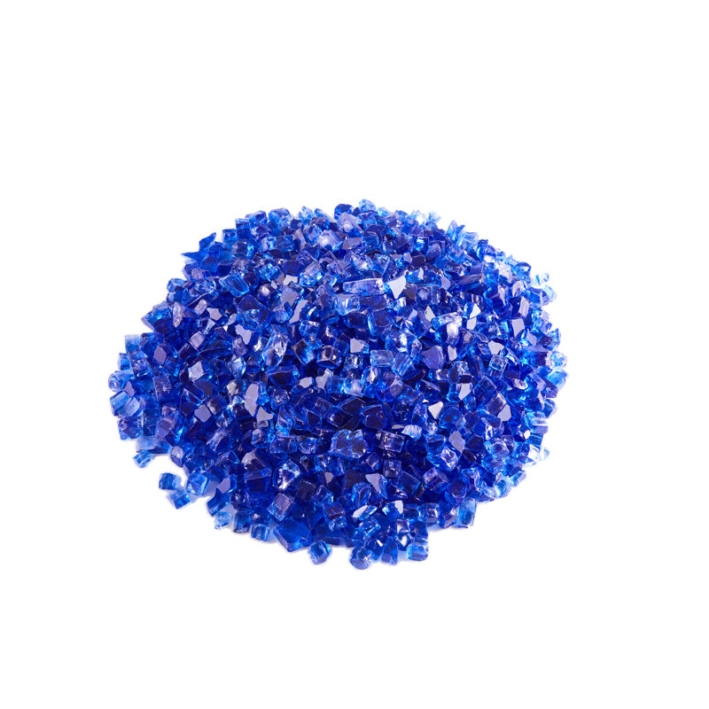 Verre de foyer d'extérieur 10 lb Aledra Cyrus, Bleu cobalt