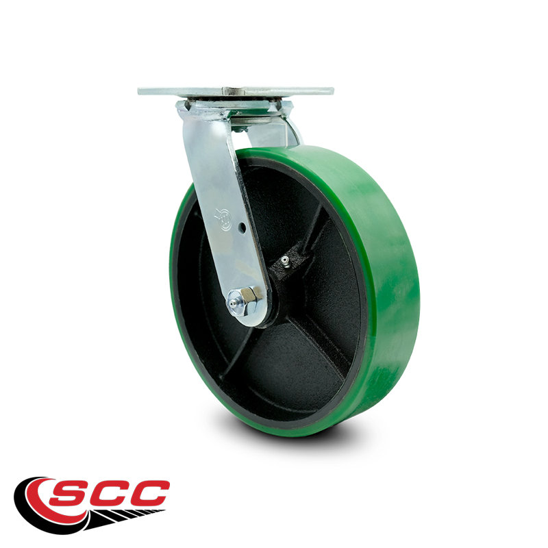 Poly on Cast Iron Caster, Green