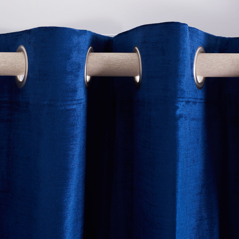 Ida Room Darkening Curtain Single Panel, 52" W x 84" L, Navy