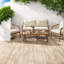 Ensembles de salle à manger confort pour causeuse, ensemble rustique en bois d'acacia pour patio