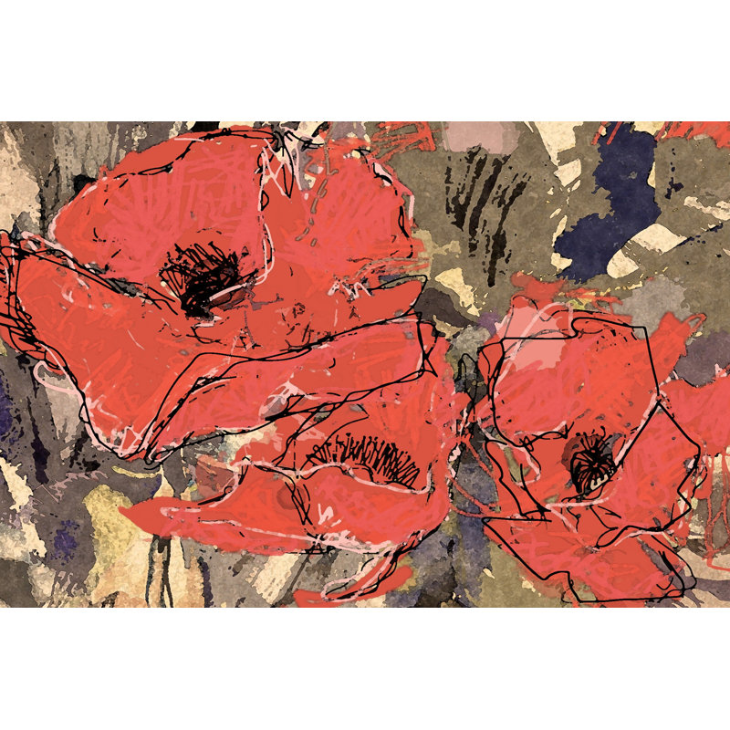 Reproduction sur toile tendue, "S croquis cadmium", H 16 po x l 24 po x P 1,5 po
