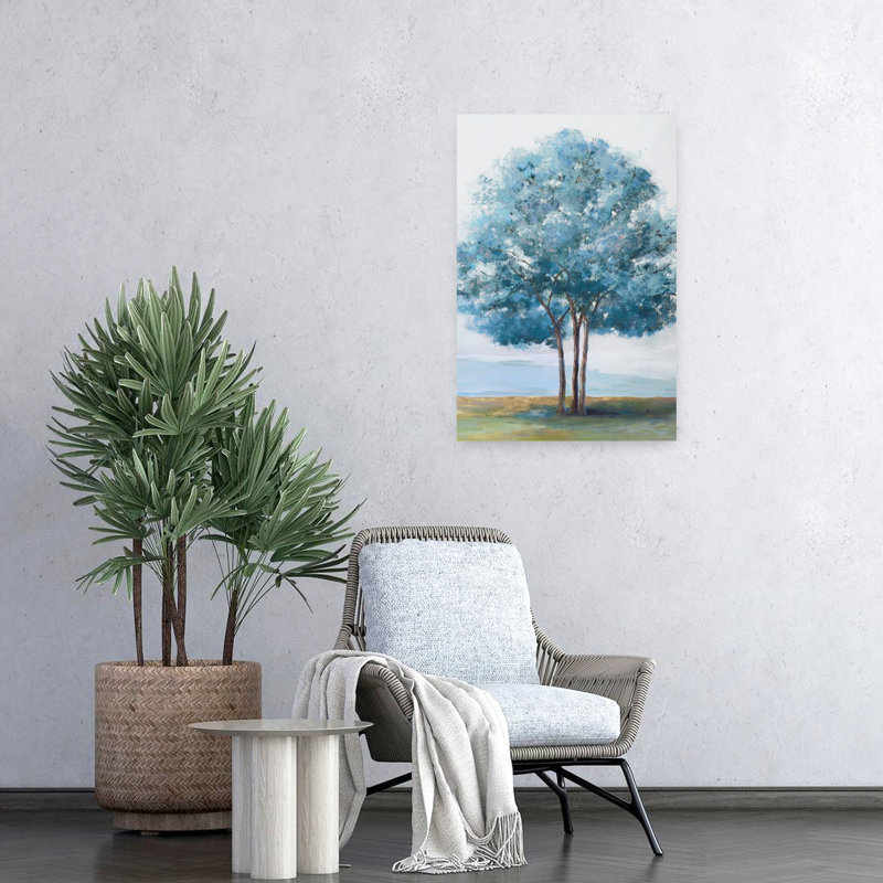 Blue Crown Serene Tranquil Abstract Landscape Nature Art, 24" H x 16" W