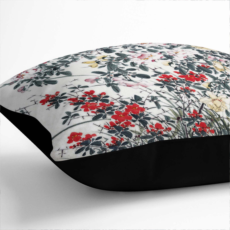 Square Throw Cushion, 55cm H x 55cm W x 20cm D, Black