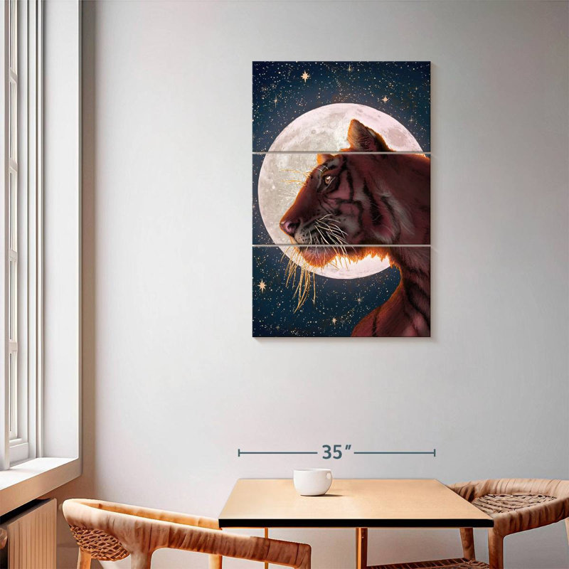 Brampt Moon And Tiger, 57" H x 36" W