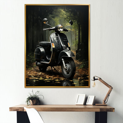 Sentier forestier et scooters sur toile
