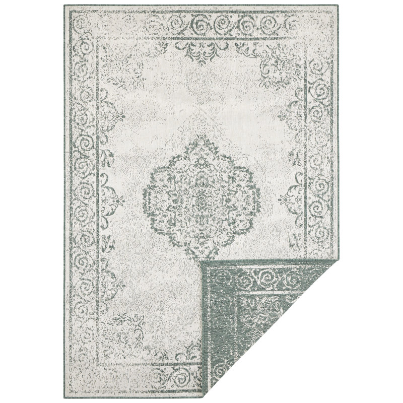 Cebu Flatweave Faded Green Rug, Rectangle 160cm x 230cm