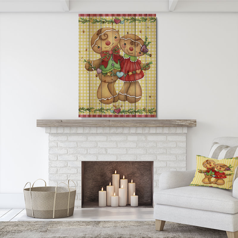 « christmas pain d’épice love », impression, H 20 po x l 15 po x P 1po, Bois