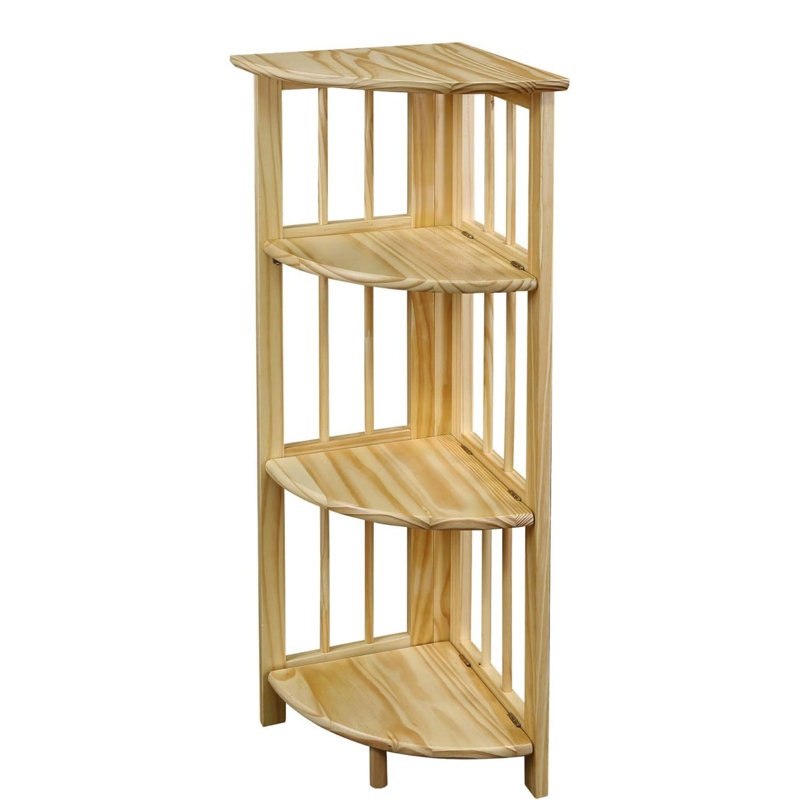 Duerr Corner Bookcase, Natural, 38.8" H x 12.5" W x 11.5" D