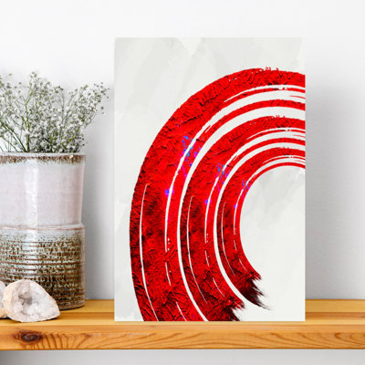 Zen Curves Red No 1 by Sannel Larson - Wrapped Canvas Print