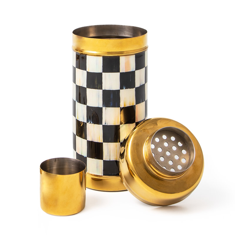 Courtly Check 3260 Cocktail Shaker, Gold/Black/White