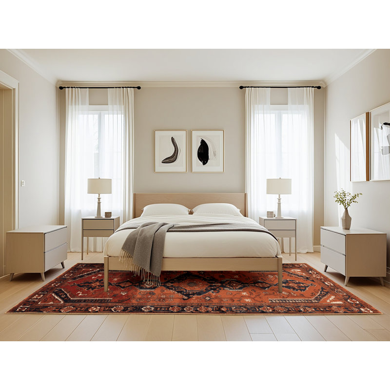 Tapis brun turc lavable à la machine, Rectangle de 5 pi x 8 pi