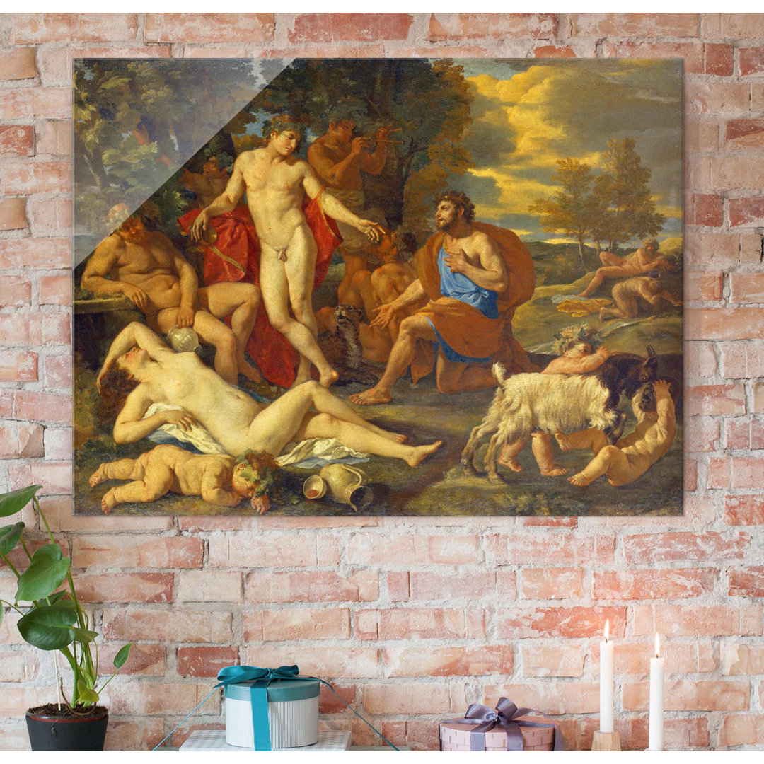 Glasbild Midas und Bacchus von Nicolas Poussin