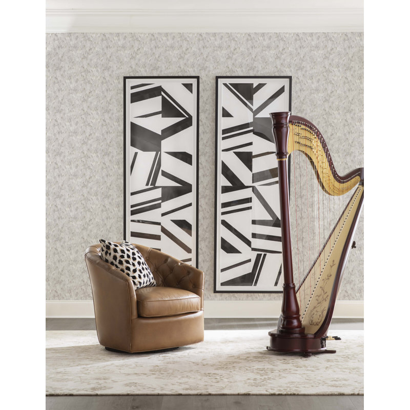Geometric Panel 1' Framed Graphic Art Print on Glass