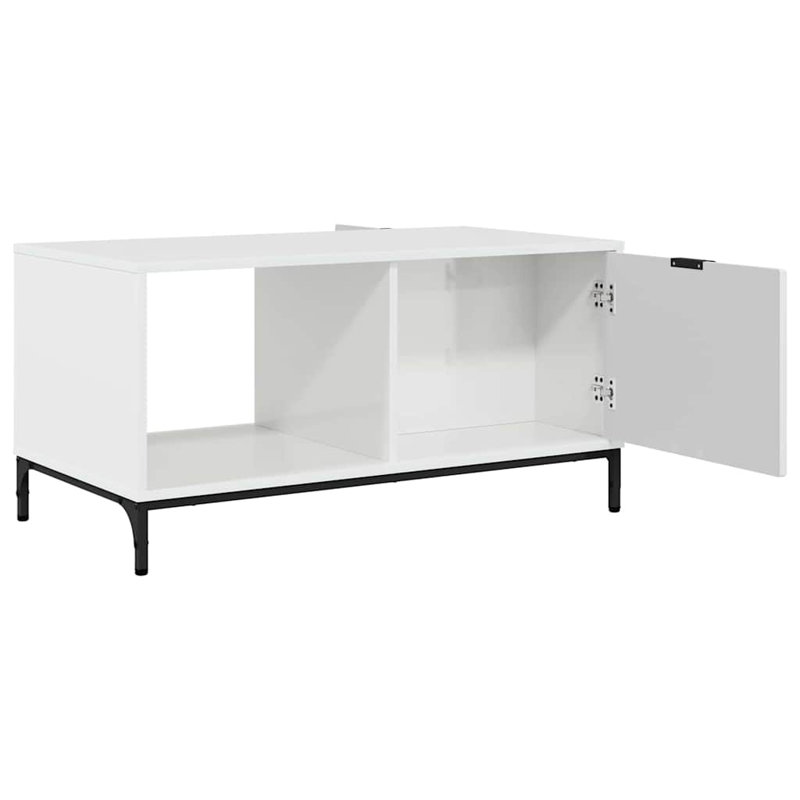 Coffee Table with Storage, High Gloss White
