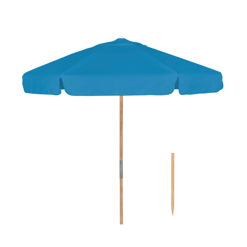 Prestige 84'' Beach Umbrella, Medium Cherry, Sky Blue Sunbrella®