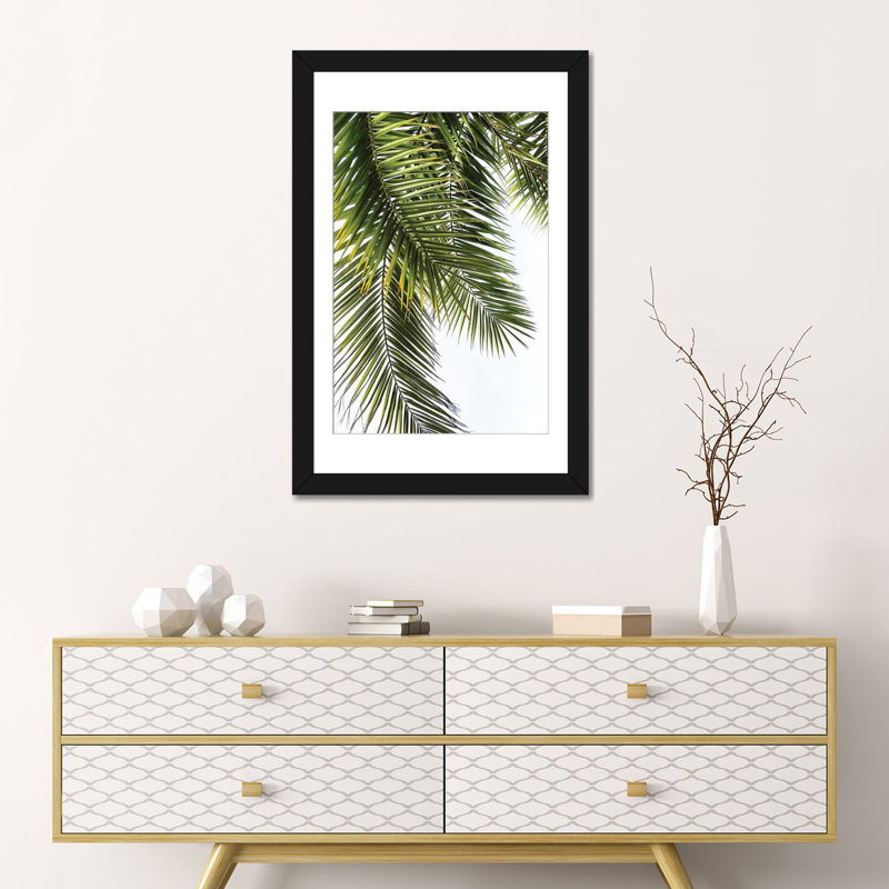 «Palm Leaves», impression sur toile, Toile encadrée noire, H 24 po x l 16 po x P 1 po