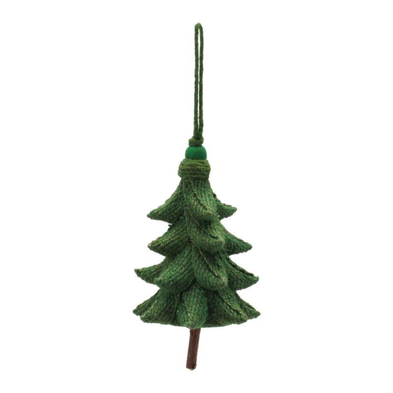 Ornements d'arbre rustique (ensemble de 4) - 5,5 po en plastique avec crochets en jute