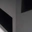 Table d'appoint en métal noir mat avec tablettes ouvertes et design architectural Bart