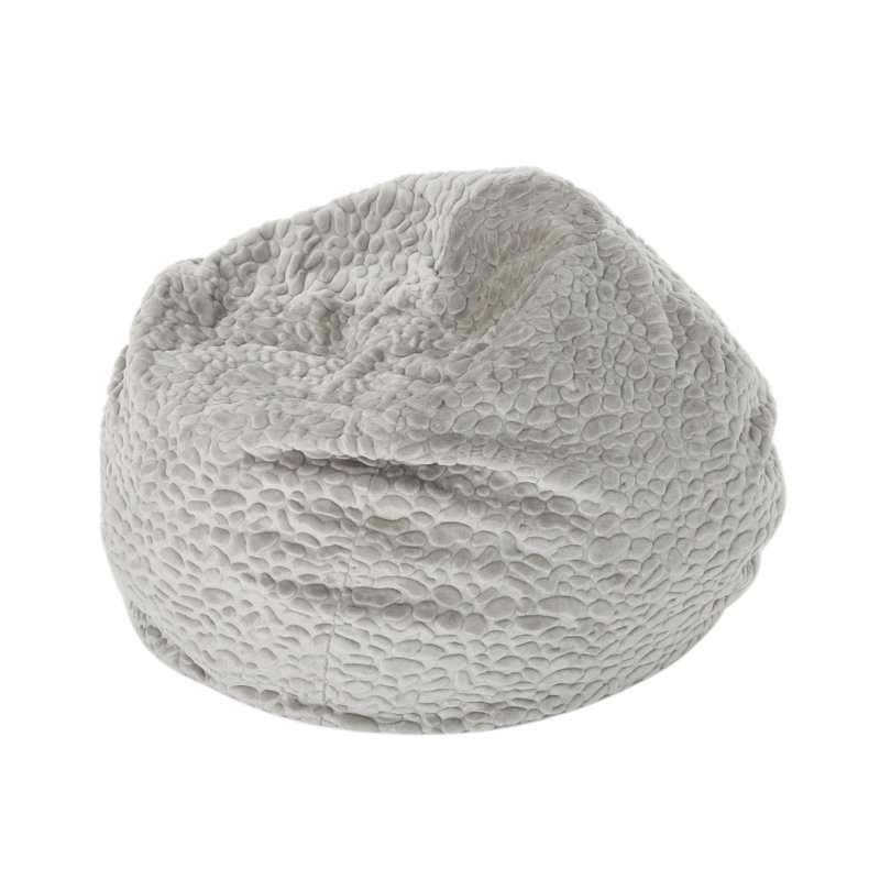 Fauteuil à billes rond en fausse fourrure Yasmin