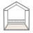 Queen Size Wooden House Bed with Headboard,Gray