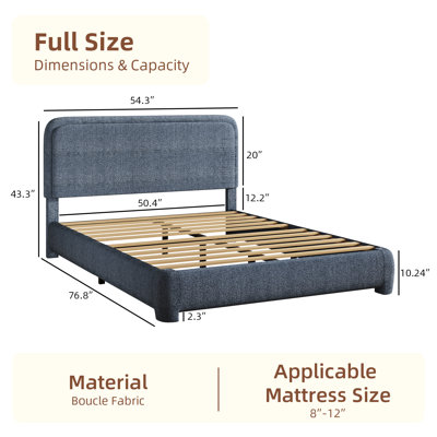 Bensu Boucle Upholstered Platform Bed