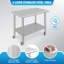 Table de travail robuste en acier inoxydable 201 de 91,4 cm x 61 cm (36 po x 24 po) avec tablette inférieure réglable et roulettes.