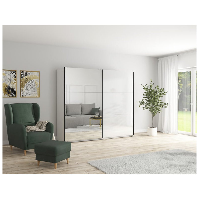 Beverlyn Manufactured Wood Wardrobe, White Gloss