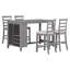 Ensemble de table de salle à manger 5 pièces à hauteur de comptoir avec support à vin, chaises rembourrées, rangement pour la cuisine-1985636918