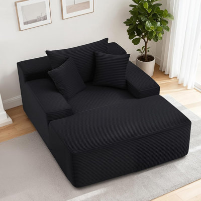 67" Chaise Lounge Chair Indoor, Oversized Corduroy Boneless Hephaestus Bed, Deep Seat Sleeper Couch Reading Lounge Chairs, Comfy Cloud Couch For Living Room, No Assembly Required