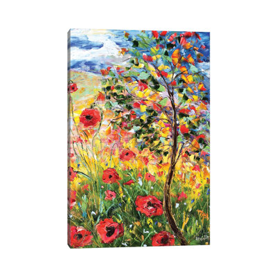 Provence Poppies 1 Piece Wrapped Canvas Painting