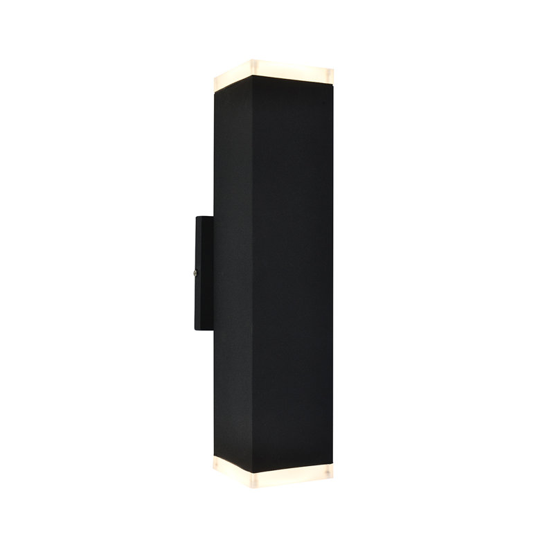 Plafonnier encastré d’extérieur 2 lumières Grimes, H 12 po x l 3,5 po x P 4,7 po, Noir