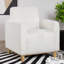 Chaise avec accoudoirs en tissu Mason White Boucle - Confort luxueux, design chic et assemblage facile