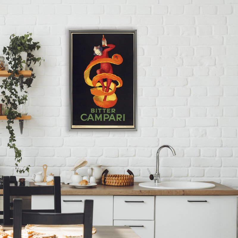 Cadre flottant «Bitter Campari» par Marcus Jules, Cadre flottant gris lustré, H 25 po x l 17 po