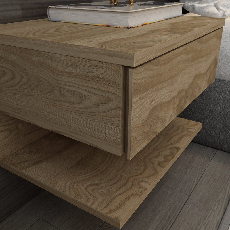 Vivid 17.7" Wide Nightstand Set of Two, Oud Oak