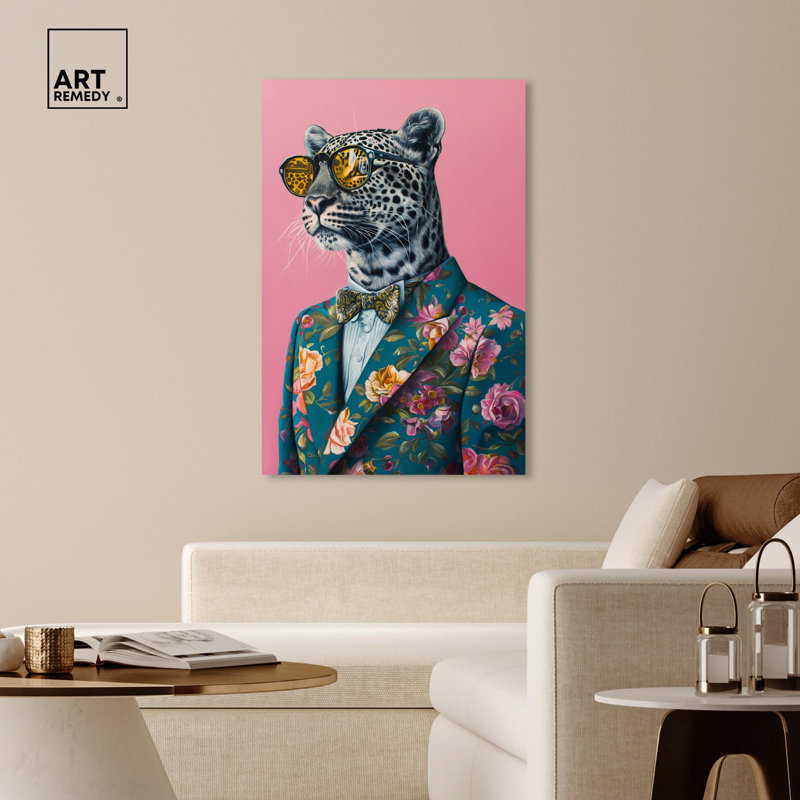 Art mural rose raffiné Roar II, H 54 po x l 36 po, Toile tendue