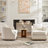 31" Wide Linen Fabric Upholstered Swivel Barrel Chair Set of 2-1844777204
