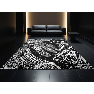 Tapis gris doux et moelleux d'inspiration mondiale Day Of The Dead Parade