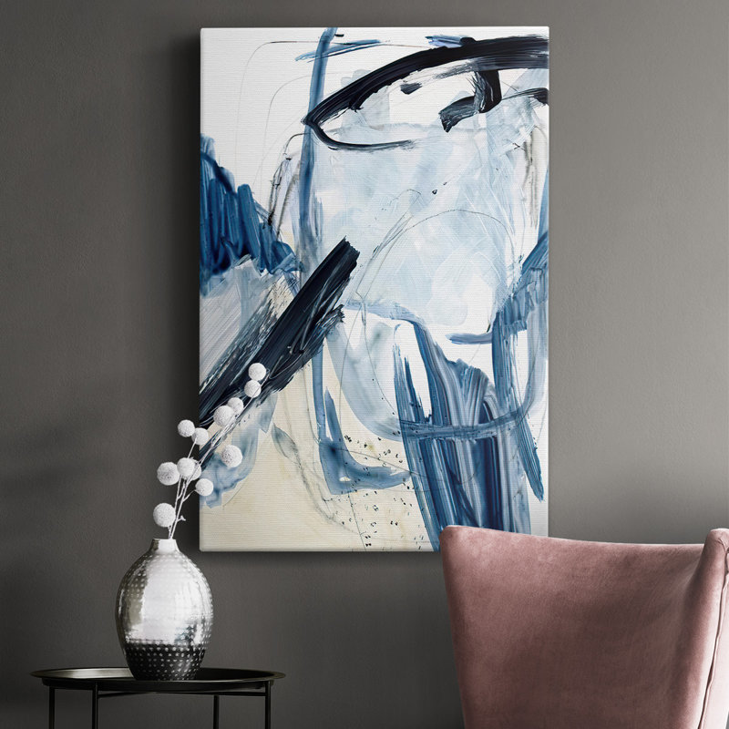 Indigo Swash I - impression sur toile tendue, H 60 po x l 40 po x P 1,5 po