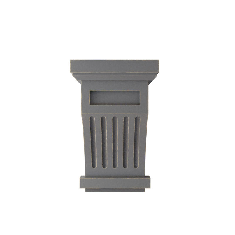 Corbeau en bois cannelé à décor rétro, H 7 po x l 4,25 po x P 4,25 po, Galet