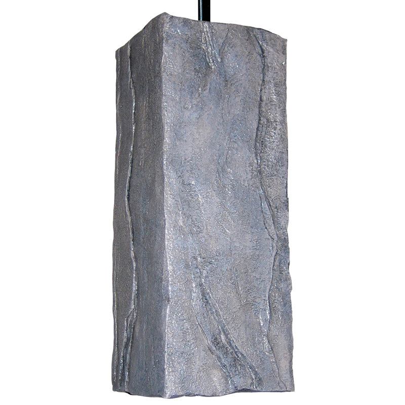 Luminaire simple suspendu rectangulaire 1 lumières nature Azu, Gris, Incandescent