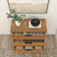 Commode 3 tiroirs l 37 po en bois massif avec poignées en métal-1103335528
