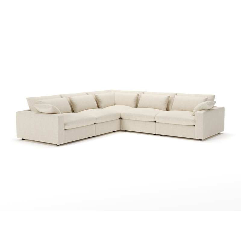 Remy 5-Piece Modular Corner Sectional, John Sepia Performance Linen Blend