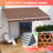 Gymax 96'' W x 5'' D Fabric Cover Retractable Freestanding Awning-71106122-71106123