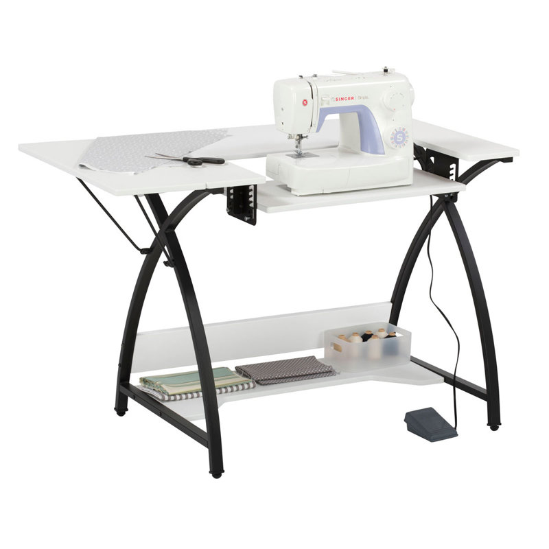 Yarbro 74.6cm x 38.5cm Foldable Sewing Table with Sewing Machine Platform