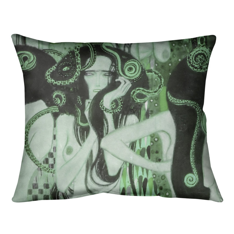 Coussin lombaire frise beethoven, Duvet synthétique, 20 po x 14 po, Vert
