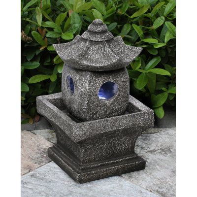 Resin Pagoda Fountain with LED Lights