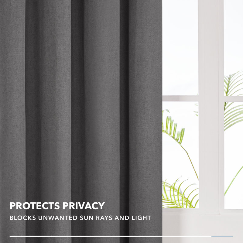 Ipswich Blackout Thermal Grommet Curtain Panels, 52" W x 63" L, Light Gray