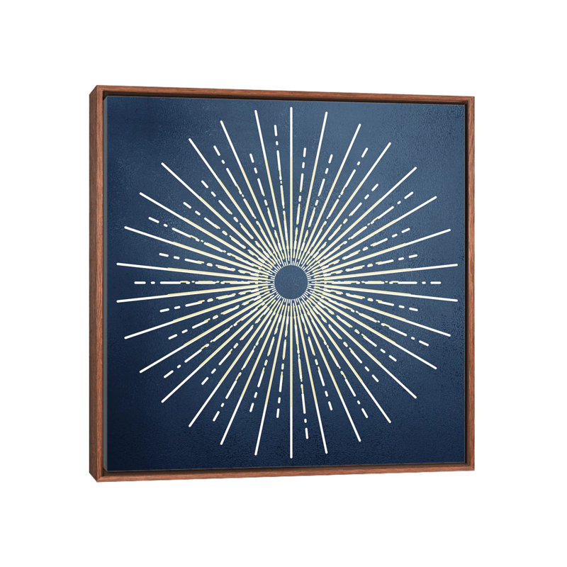Blue Burst by Kimberly Allen - Print on Canvas, Brown Framed, 45.72 cm H x 45.72 cm W